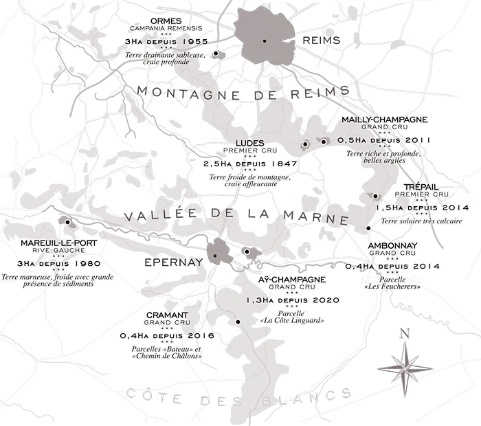 Carte des terroirs - Champagne Bérèche & Fils